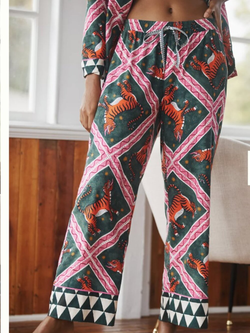 Anthropologie Size M Pajama Bottoms Corinne Lent Tigress